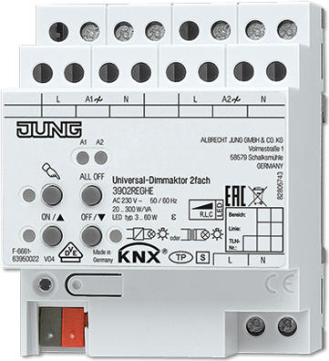 Jung KNX Universal Dimmer 2-Channel 3902 REG HE
