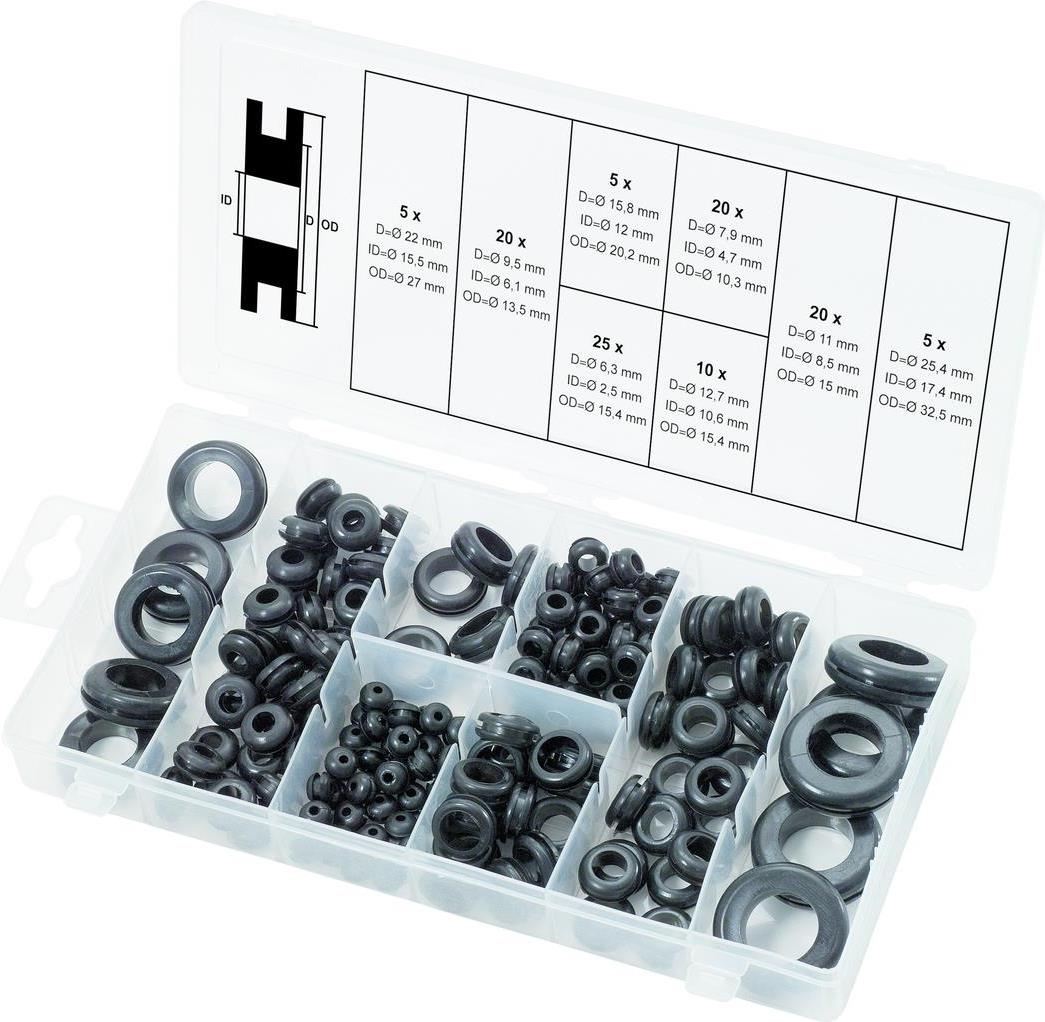 KS TOOLS Rubber Grommets Assortment 110 Pieces 970.0050 110-piece