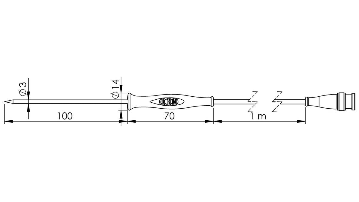 Greisinger GF 1T Penetration Probe -70 to 250 °C Pt1000 (610861)