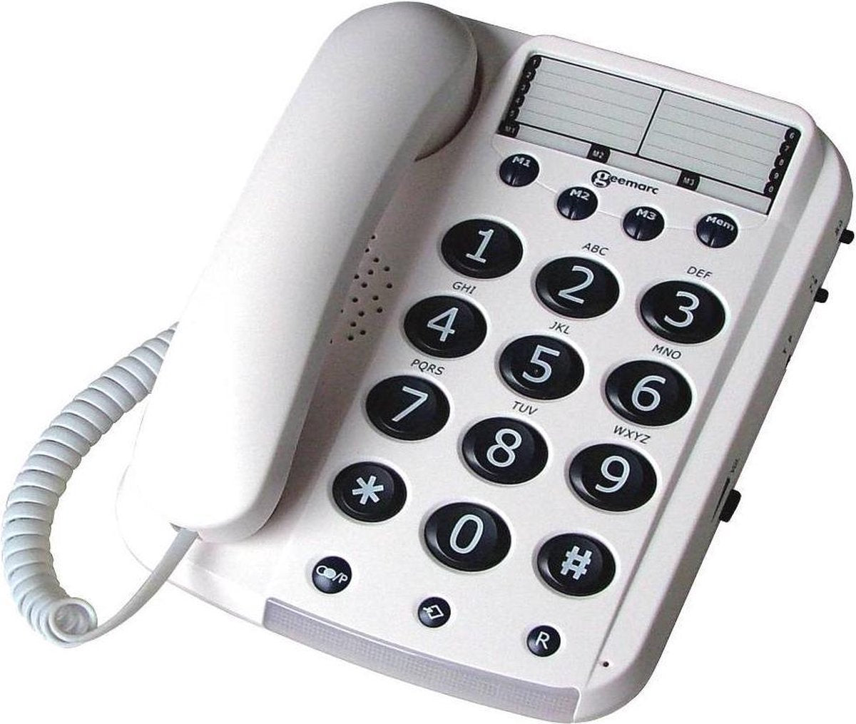 Geemarc Corded Senior Phone - DALLAS 10 - White