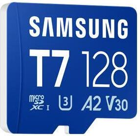 Samsung T7 microSDXC Memory Card 128 GB UHS-I U3 V30 A2 up to 170 MB/s Blue (MB-MB128T/WW)