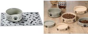 Ritzenhoff & Breker Dog Bowl Set MIKA DOG, 850 ml, Grey, Robust Ceramic Bowl