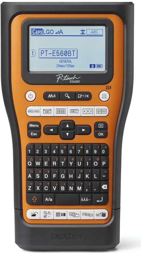 Bredher P-Touch PT-E560BTSP Label Printer Black & Orange Thermal Transfer (PTE560BTSPQL1)