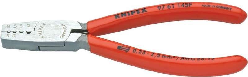 Knipex 97 61 145 F Crimping Pliers for Wire End Ferrules, 0.25 to 2.5 mm²