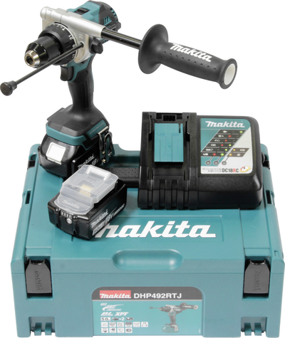 Makita DHP492RTJ - Cordless Impact Drill Driver - 18V - Brushless Motor - LED Light