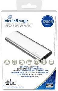 MediaRange External SSD 120GB - Solid State Disk - MR1100 - Silver