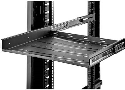 Renkforce RF-3432150 48.30 cm (19") Network Cabinet Equipment Shelf 1U Extendable Suitable for cabinet depth: from 500 mm black (RF-3432150)