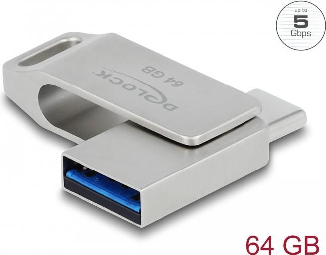 DeLOCK - USB Flash Drive - 64GB - USB 3.2 Gen 1/ USB-C (54075)