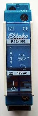 R12-100-12V Switching Relay - 1 Normally Open Contact - 12V AC - 22100011