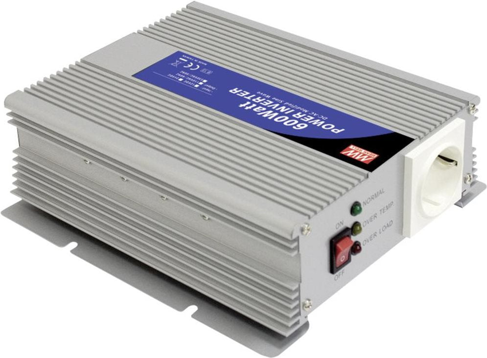 MEAN WELL A301-600-F3 Inverter 600W 12V DC - Schuko Socket