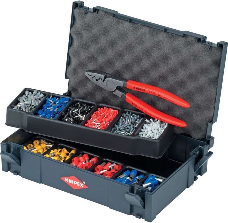 Knipex 97 90 06 Crimping Pliers for Wire End Ferrules 0.25 to 16 mm² with Assortment Case