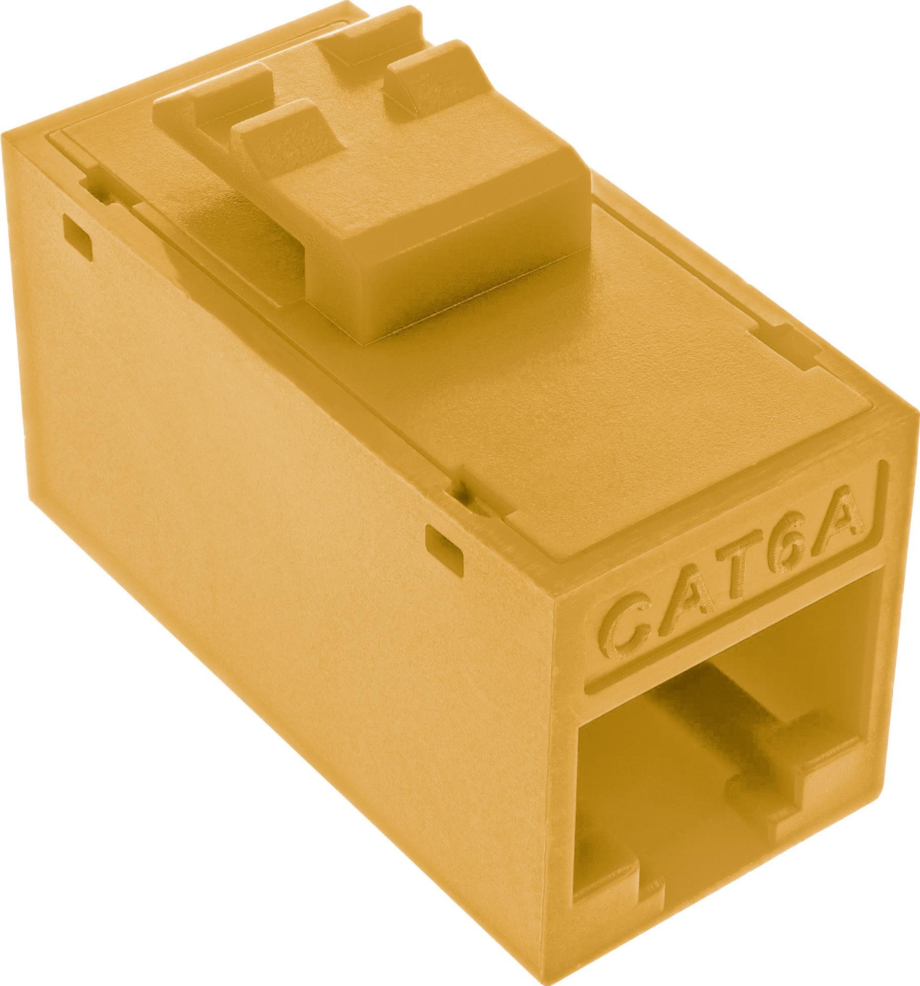 InLine Cat.6A Keystone RJ45 Female/Female Connector, 8-Pack, Unshielded, 500MHz, Suitable for 19" Racks, Yellow 1-Verdrahtung