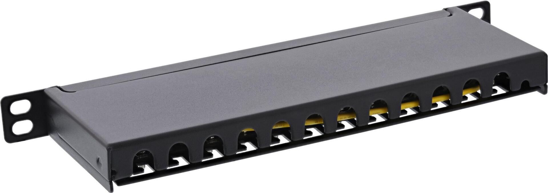 InLine 10" Patch Panel Cat.6A 12 Ports Black RAL9005 5HE 12-fach 76819S