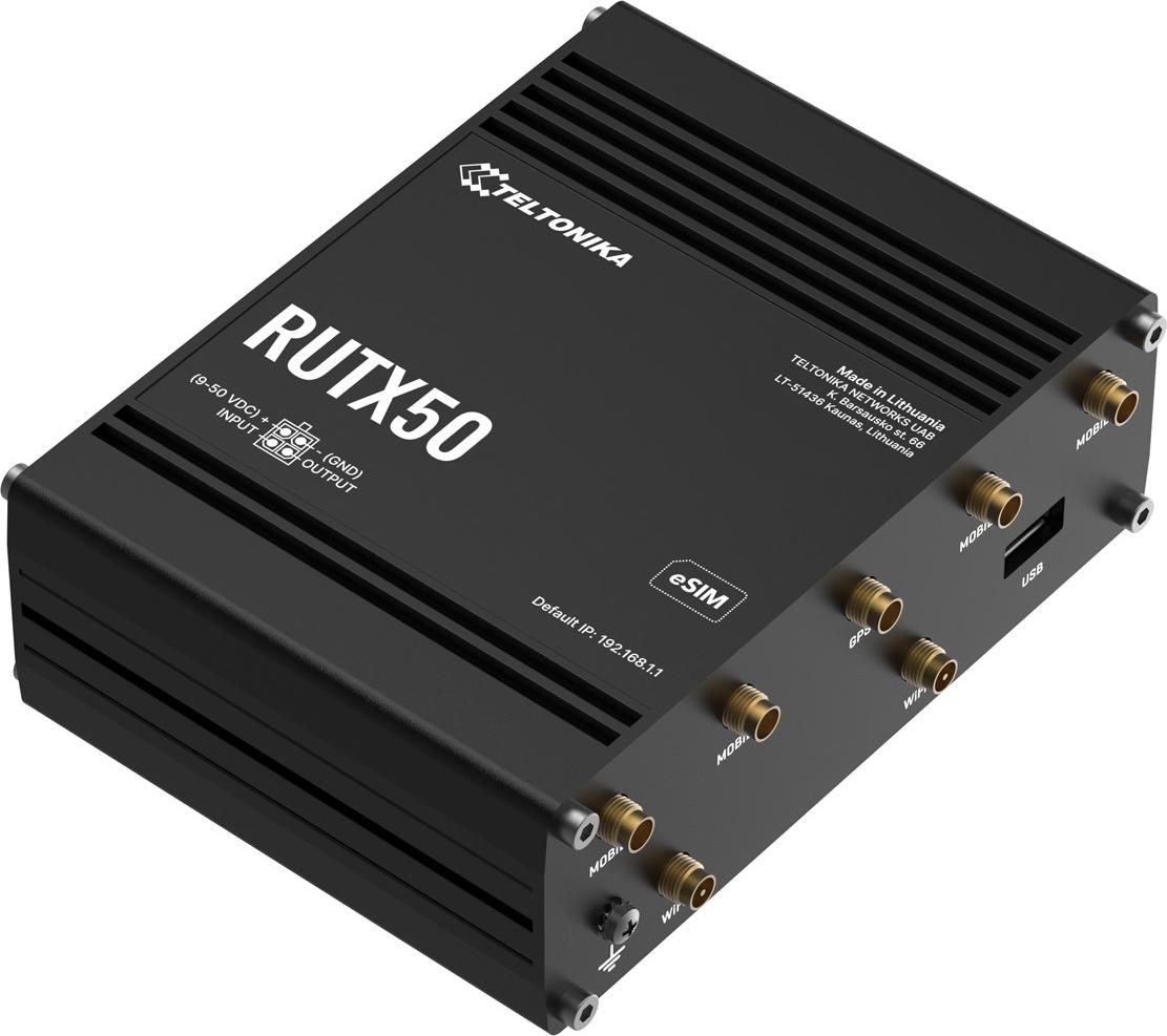 Teltonika RUTX50 Industrial Router with MFF2 SGP.22 eSIM and SIM Switch EU (RUTX50320000)