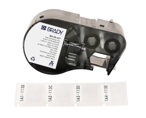 Brady M4-49-427 - Self-Laminating Vinyl Labels - White/Transparent