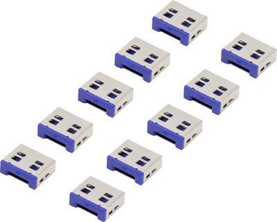 Renkforce USB Port Blocker - 10 Pack - Silver-Blue - Model RF-4695230 10er
