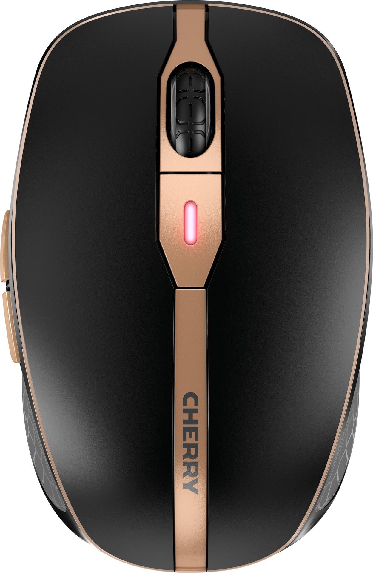 CHERRY DW 9100 SLIM - Tastatur-und-Maus-Set - kabellos - 2,4 GHz, Bluetooth 4,2 - Schweiz - schwarz/bronze (JD-9100CH-2)