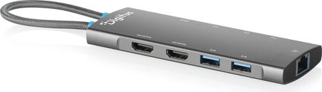 DIGITUS USB-C Docking Station, 9-Port, 2x HDMI, USB, RJ45 (DA-70922)