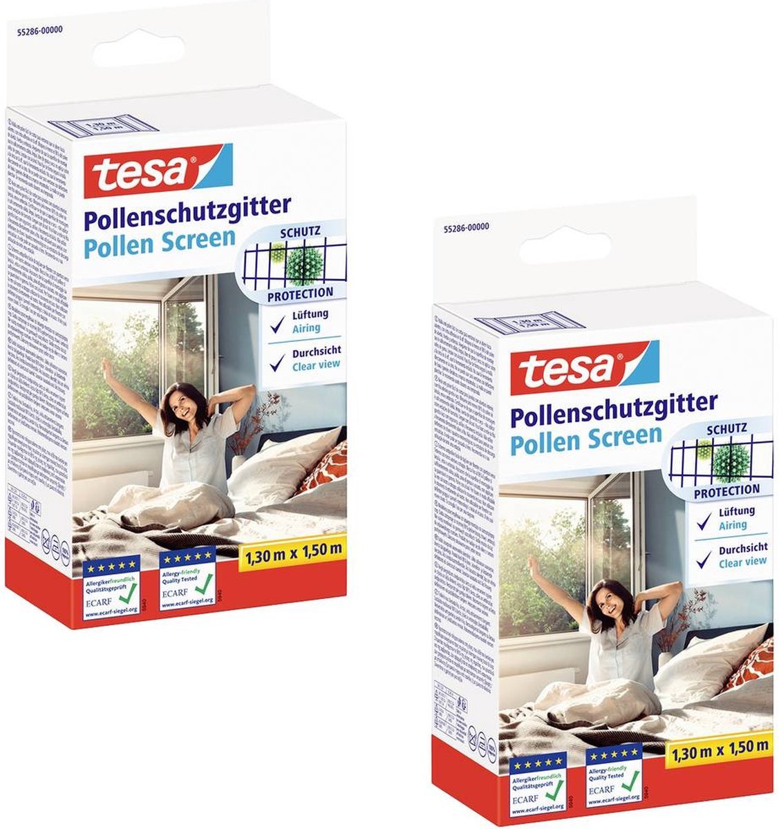 Pollenschutz -Set 130 cm x 150 cm Anthrazit 2er Pack (55286-00500-01)