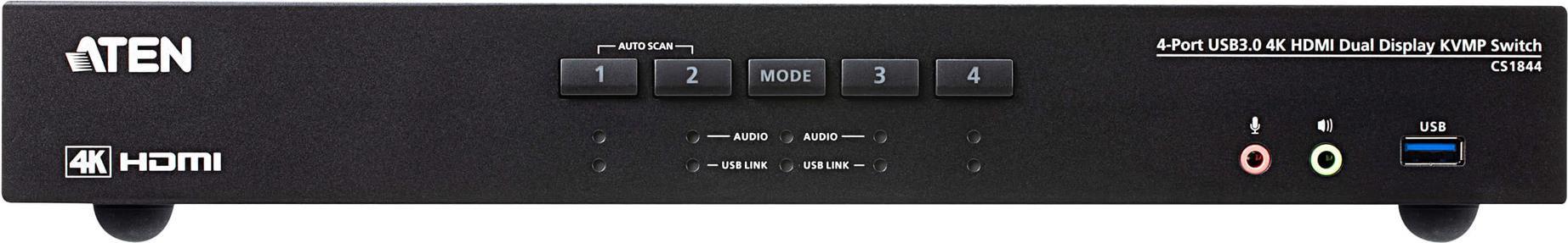 ATEN CS1844 KVMP Switch - KVM/Audio/USB Switch - 4 x KVM/Audio/USB - Desktop (CS1844)