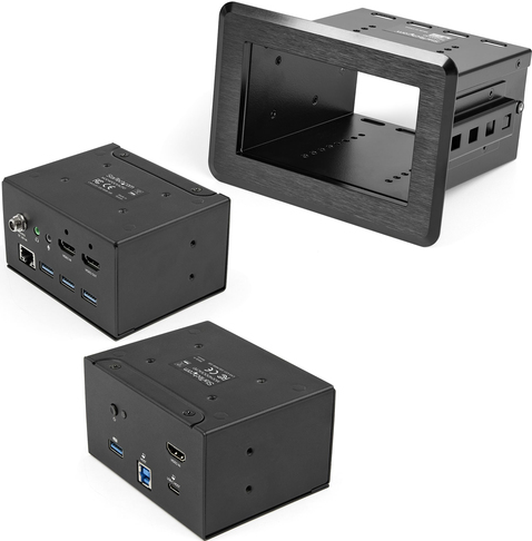 StarTech.com Tischanschlussfeld mit Laptop-Dockingstation - 3840 x 2160 Pixel - 30 Hz - Schnelles Ethernet - Gigabit Ethernet - IEEE 802.3,IEEE 802.3ab,IEEE 802.3u - 5 Gbit/s - Schwarz (KITBZDOCK)