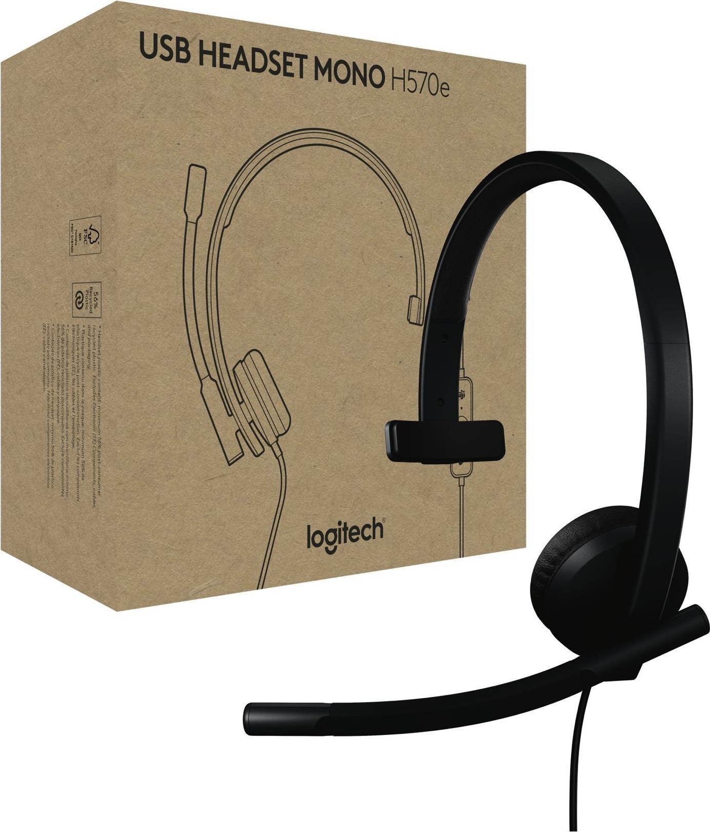 Logitech H570e Wired On-Ear Headset - USB-A - Certified for Microsoft Teams (981-001426)