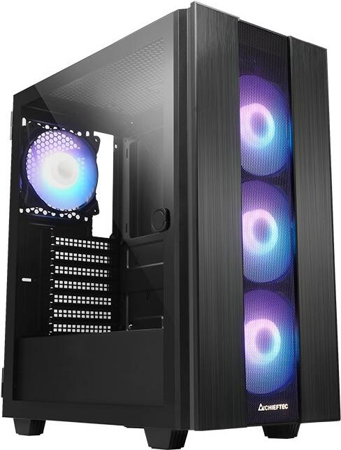 Chieftec Gamer Series Hunter 2 - Tower Gaming - ATX - Seitenteil mit Fenster (gehärtetes Glas) - keine Spannungsversorgung (ATX) - Schwarz - USB/Audio (GS-02B-OP)