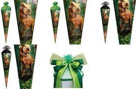 ROTH School Cone "T-Rex World", Square, 850 mm, with Tulle Closure and Sound, 1 Piece (678908)