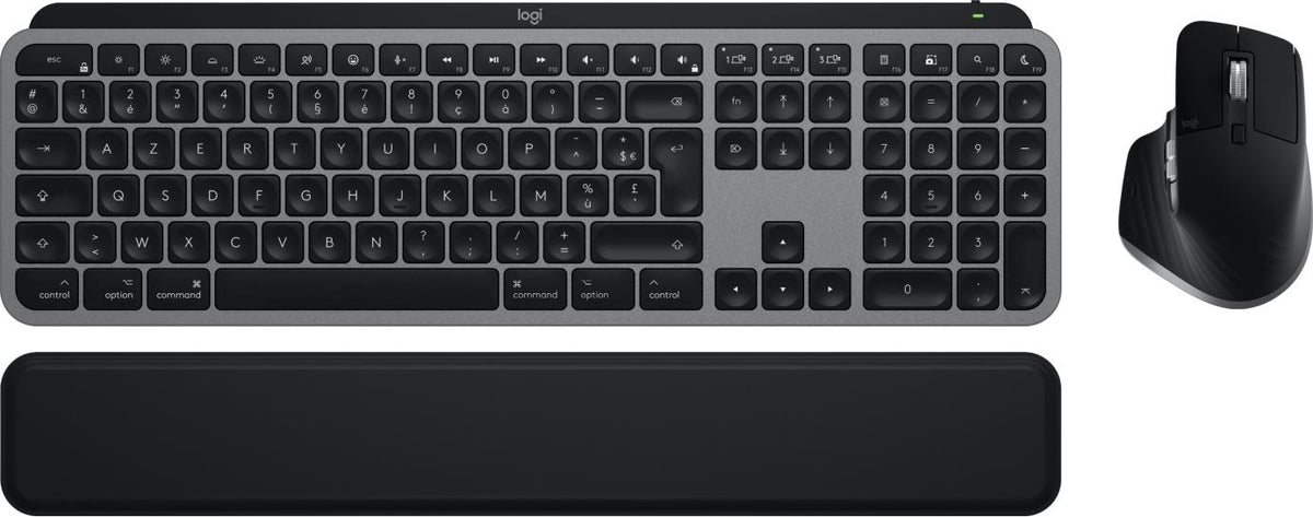Logitech Master Series MX Keys S Combo for Mac - Keyboard and Mouse Set - Full Size - Backlit - Wireless - Bluetooth LE