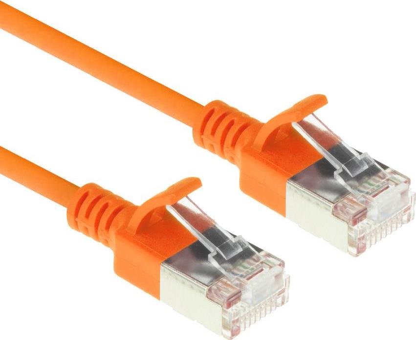 ACT Orange 7 Meter LSZH U/FTP CAT6A Datacenter Slimline Patch Cable Snagless with RJ45 Connectors (DC7107)