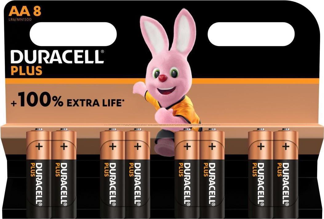 Duracell Plus AA Batteries, 8-Pack, MN1500/LR06, Mignon 8St