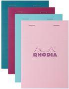 RHODIA Notepad No. 16, DIN A5, Checked, Assorted Colors Size: 148 x 210 mm, Top Stapled, 80 g/m² - 10 Pieces (16295C)