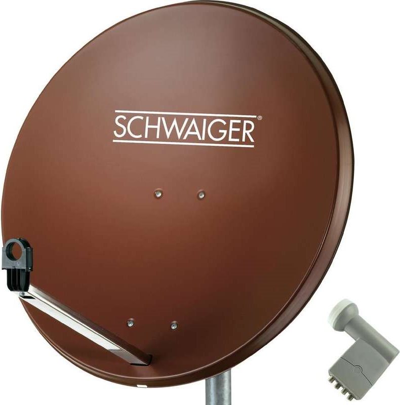SCHWAIGER SAT System - 80 cm - Quad-LNB for 4 Users - Brick-red