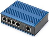 DIGITUS Industrial Switch - Unmanaged - 4 x 10/100/1000Base-TX (PoE+) + 1 x 10/100/1000Base-TX (Uplink) - Desktop, DIN Rail Mountable (DN-651120)