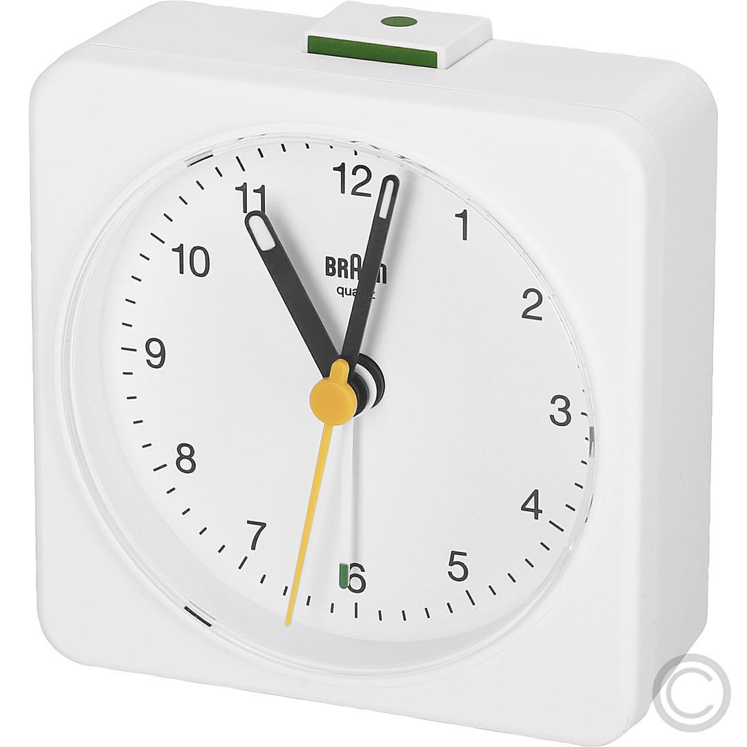 Braun BC03W Quartz Alarm Clock Rectangle White Analog (67083)