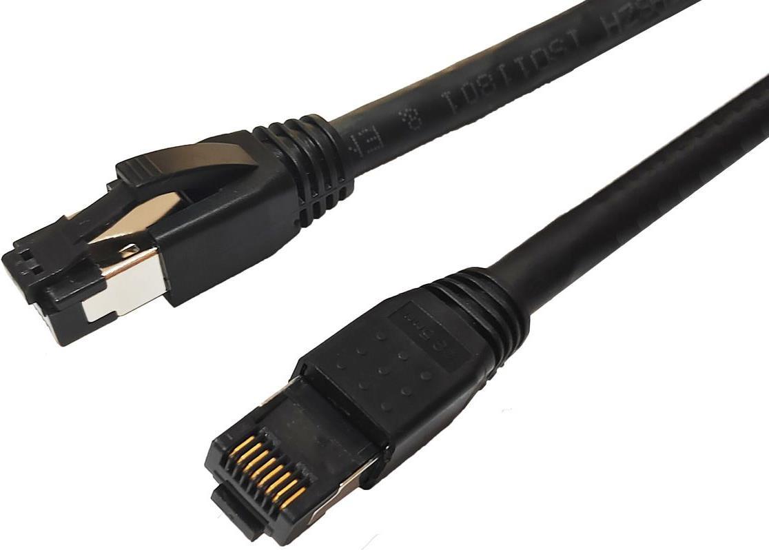 MicroConnect Patch Cable RJ-45 (M) to RJ-45 (M) 10 m S/FTP CAT 8.1 Halogen-Free Black (MC-SFTP8010S)
