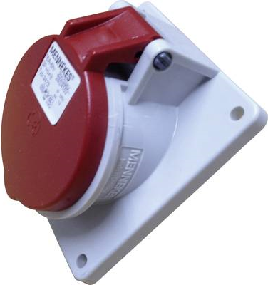 MENNEKES 3473 CEE Surface-Mount Socket - TwinContact 16 A 5p - Red