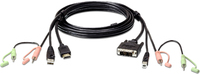 ATEN 2 L-7D02DH - KVM Cable - USB, HDMI, 2 x Stereo Mini Jack (M) to USB Type B, DVI-D, 2 x Stereo Mini