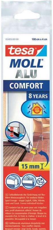tesamoll® COMFORT Door Sealing Strip for Uneven Floors - 1 m x 40 mm