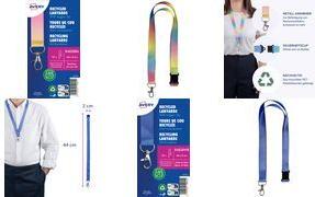 Avery Lanyard rPET 20x440 mm Blue Shades 100% Recycled Plastic with Safety Closure - R4828WB