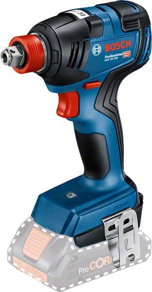 Bosch GDX 18V-200 Professional Impact Wrench - Cordless - 1/4" Hex Socket, 1/2" Square Drive - 200 N·m - Battery Not Included