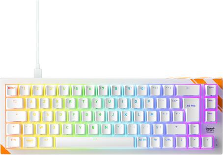 Cherry K5 Pro TMR Compact Gaming Keyboard AZERTY French White/Orange 65%