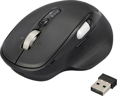 Renkforce RF-WM-220 Maus Kabellos, Bluetooth® Größe: M/L Optisch Schwarz 11 Tasten 4800 dpi Ergonomisch, Easy Switch 3 Geräte, Multipair-Funktion, (RF-6857524)