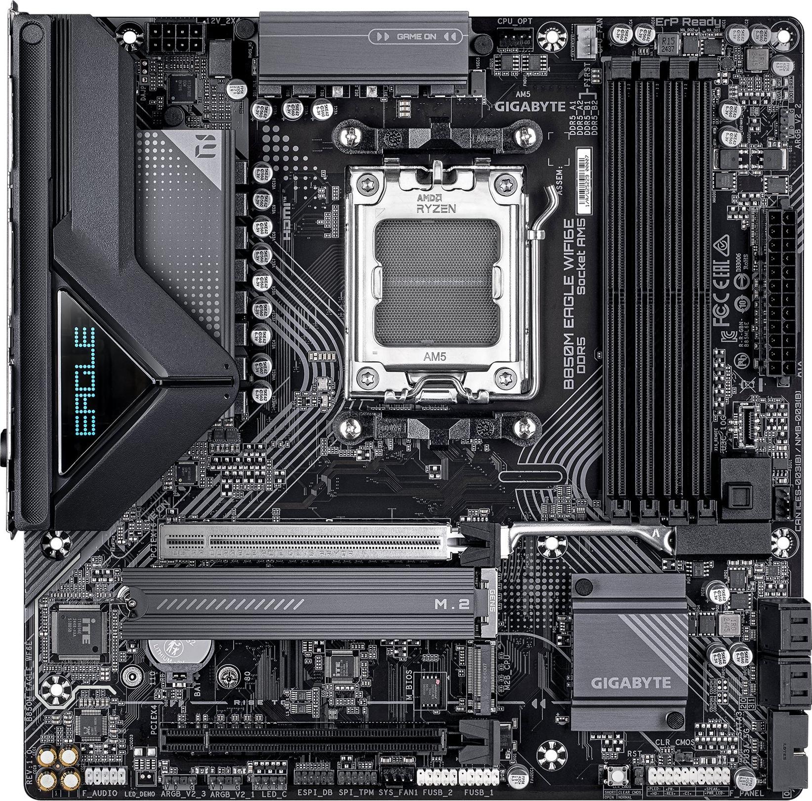 Gigabyte B850M EAGLE WIFI6E - Motherboard - micro ATX - Socket AM5 - AMD B850 Chipset - USB-C 3.2 Gen2, USB 3.2 Gen 2,