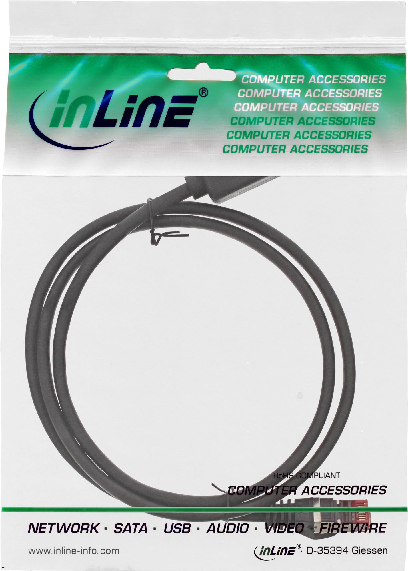 InLine Patch Extension Cable - RJ-45 (M) to RJ-45 (W) - 1.0 m - CAT 6 - Black (Pack of 50) (B-76911X)