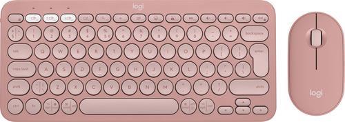 Logitech Pebble 2 Combo - Tastatur-und-Maus-Set - kabellos - Bluetooth LE - QWERTY - US International - Tonal Rose (920-012241)
