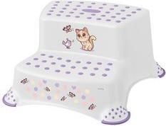 keeeper kids Step Stool "igor cats", Two-Step, White with Print, Load Capacity: 120 kg