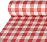Papstar Tablecloth Rectangular Red/White 100 x 5000 cm 88163