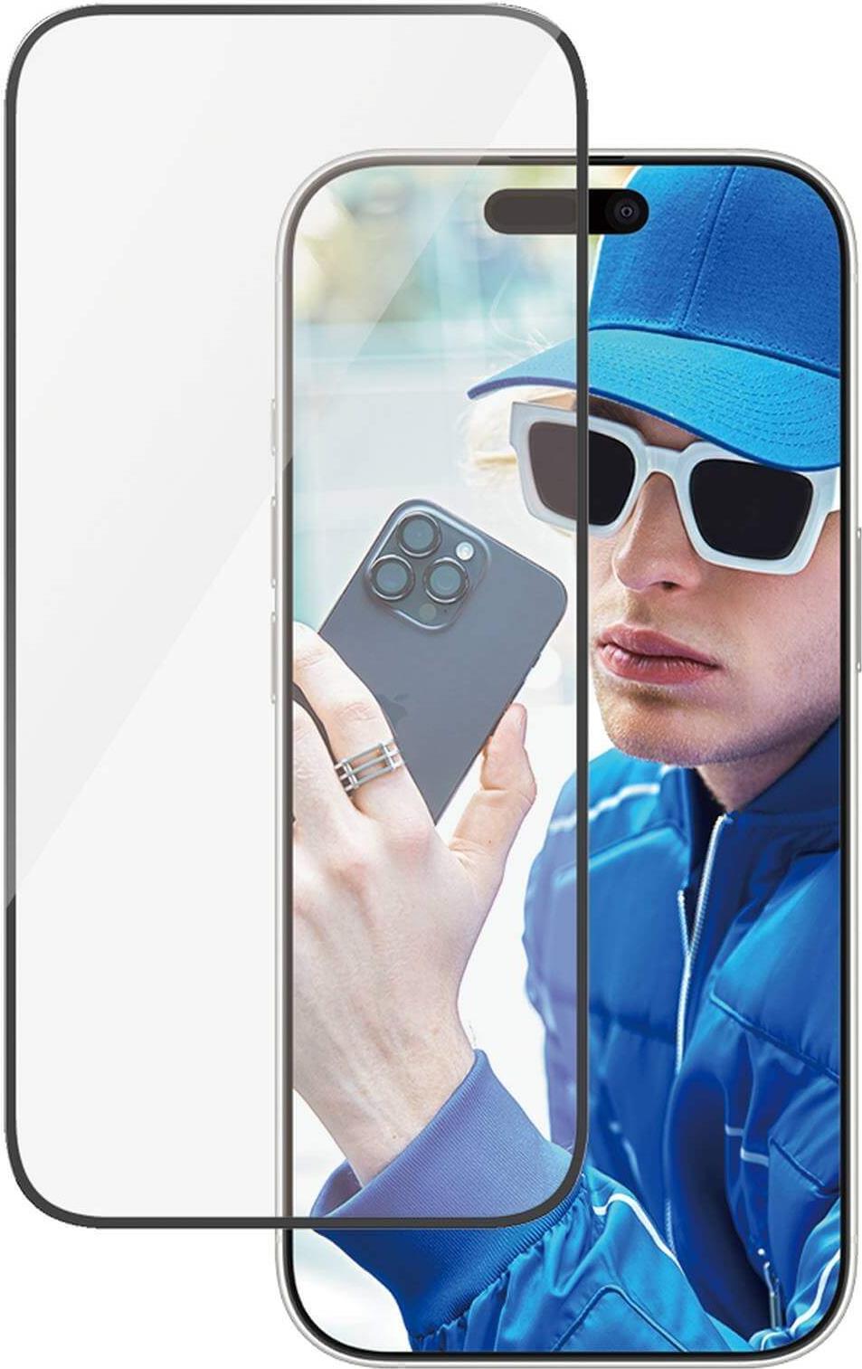 PanzerGlass Screen Protector for Apple iPhone 16 Pro, Ultra-Wide Fit, Glass, Black Frame, Model 2862