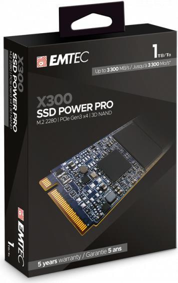 EMTEC Power Pro X300 - SSD - 1TB - M.2 2280 - PCI Express 3.0 x4 (NVMe) (ECSSD1TX300)